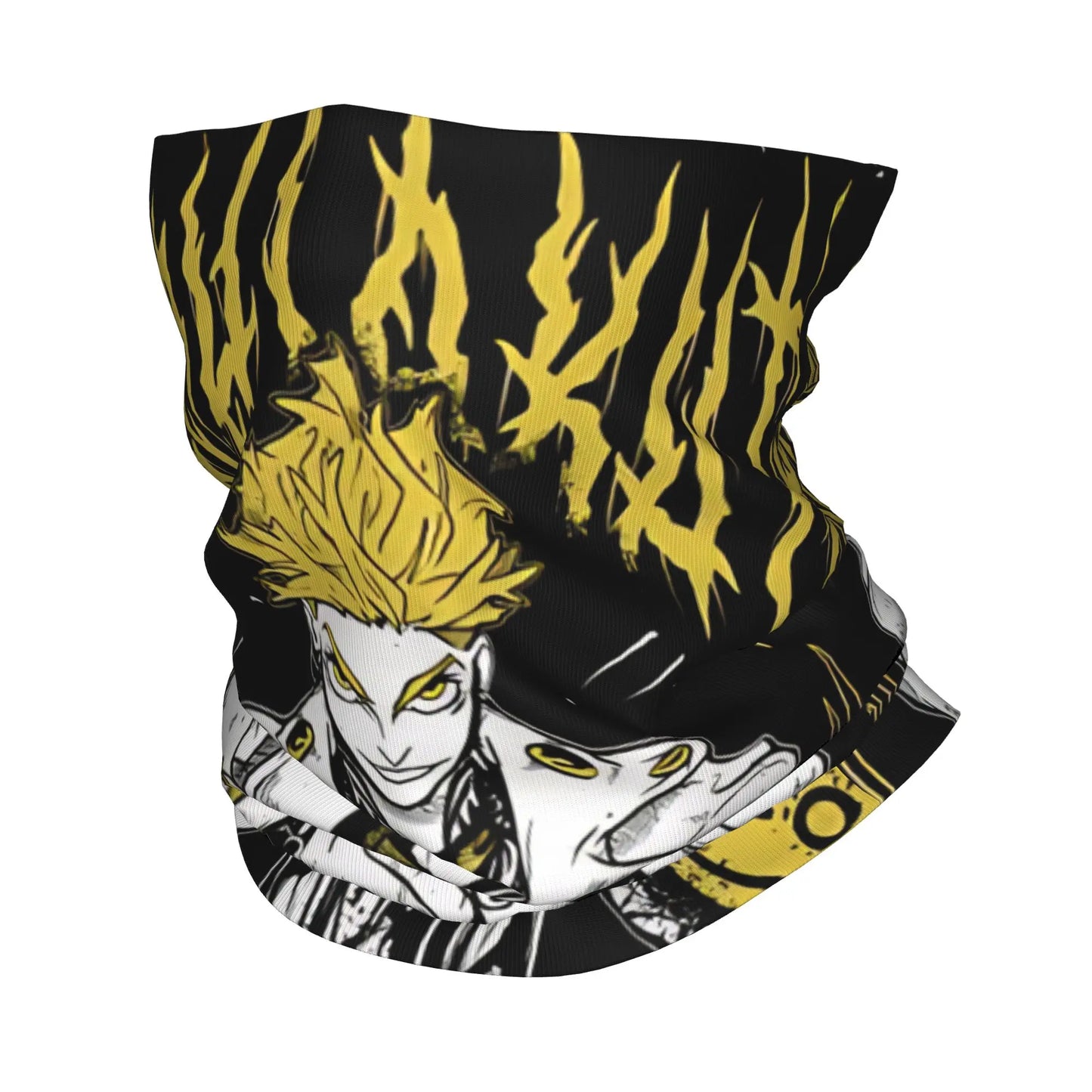 Gachiakuta Enjin Yellow Flame Black Neck Gaiter
