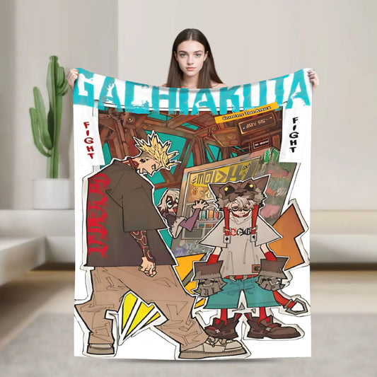 Rudo vs Enjin Gachiakuta Fight Blanket