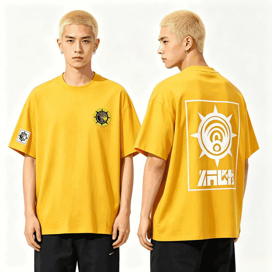 Gachiakuta Cleaner Emblem Yellow Oversized T-Shirt