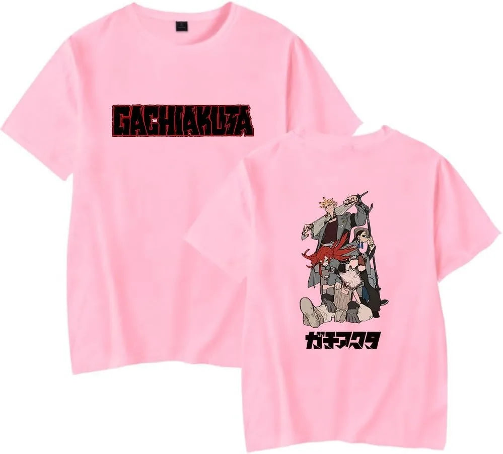 Gachiakuta Anime Pink T-Shirt Team Cleaners