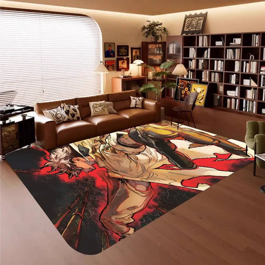 Gachiakuta Anime Jinki Inferno Rug – Beige & Red