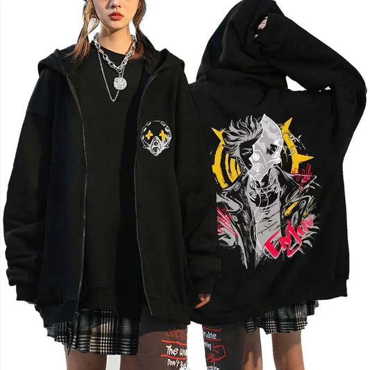 Anime Gachiakuta Enjin Black Zipper Hoodie