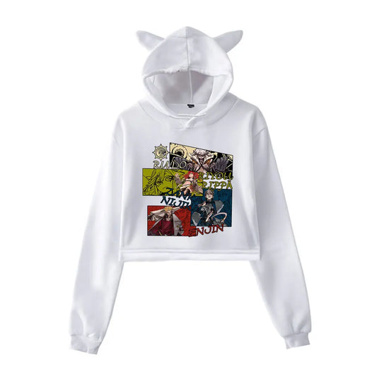 Gachiakuta “Squad Chronicles” Cropped White Hoodie