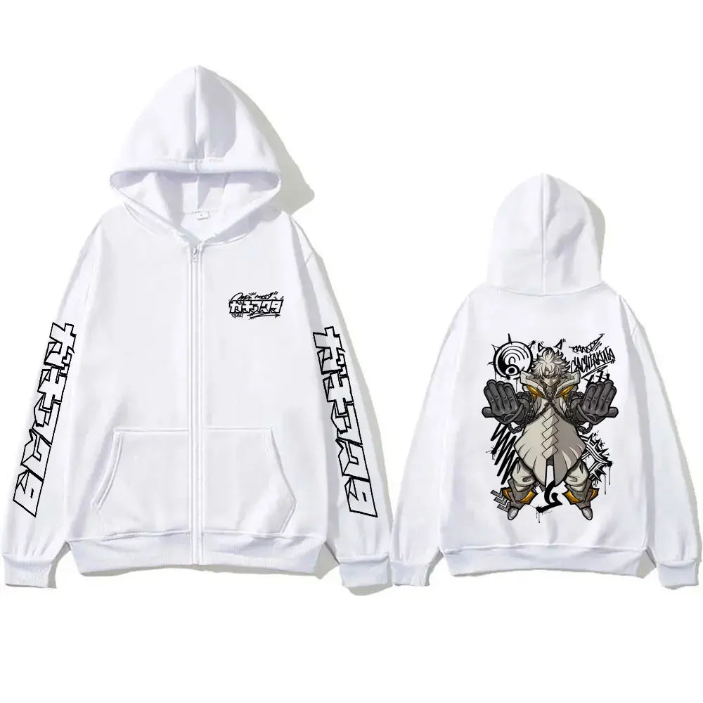 Gachiakuta Rudo Surebrec Giver White Zip-Up Hoodie