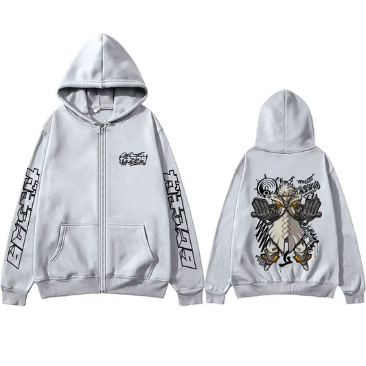 Gachiakuta Rudo Surebrec Giver Gray Zip-Up Hoodie