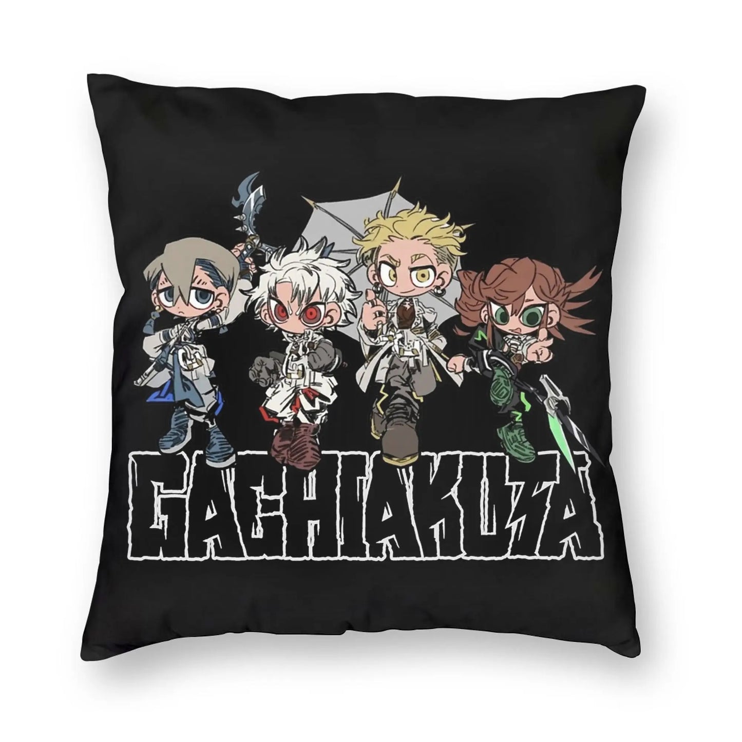 Gachiakuta Team Akuta Chibi Character Black Cushion