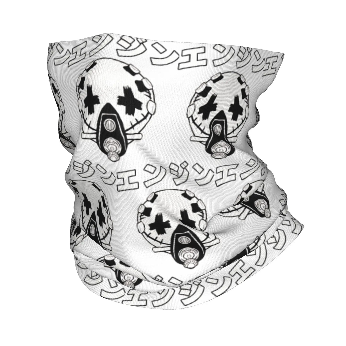 Gachiakuta Enjin Mask Pattern White Neck Gaiter