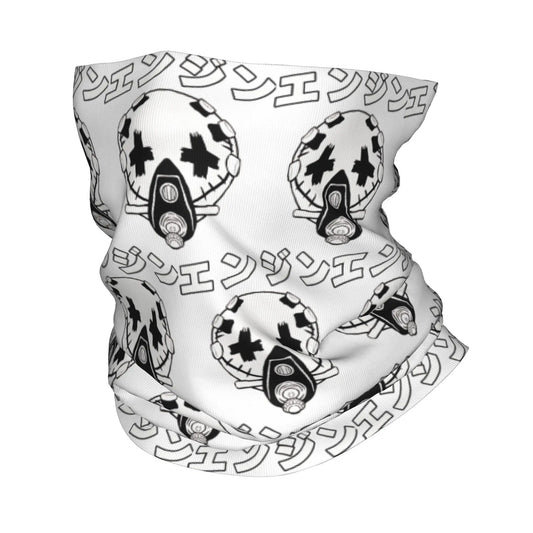 Gachiakuta Enjin Mask Pattern White Neck Gaiter