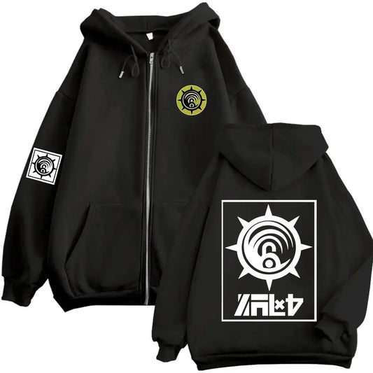 Gachiakuta Cleaner Emblem Black Zip-Up Hoodie