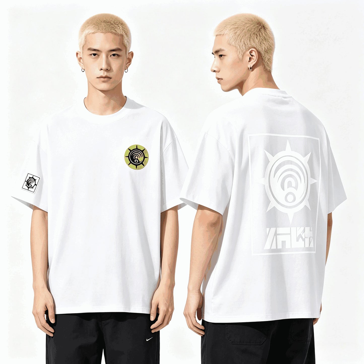 Gachiakuta Cleaner Emblem White Oversized T-Shirt