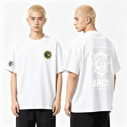 Gachiakuta Cleaner Emblem White Oversized T-Shirt