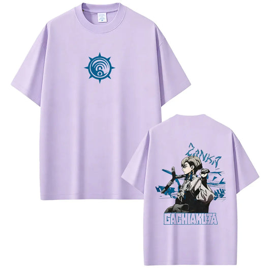 Gachiakuta Zanka Nijiku Lovely Assistaff Cleaner Purple T-Shirt