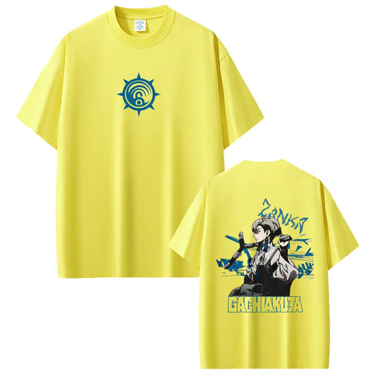 Gachiakuta Zanka Nijiku Lovely Assistaff Cleaner Yellow T-Shirt