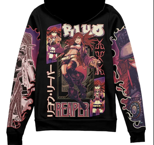 Riyo Reaper Gachiakuta Graffiti Black Hoodie – Limited Edition