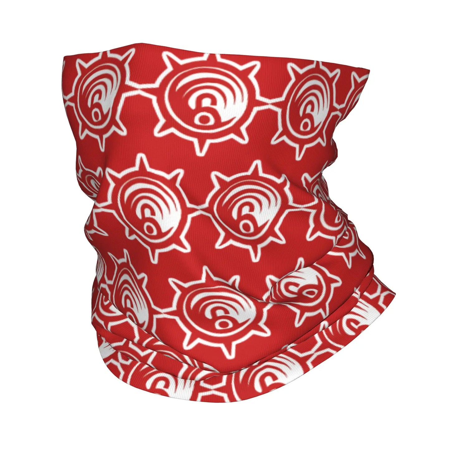 Gachiakuta Cleaner Emblem Red Pattern Neck Gaiter