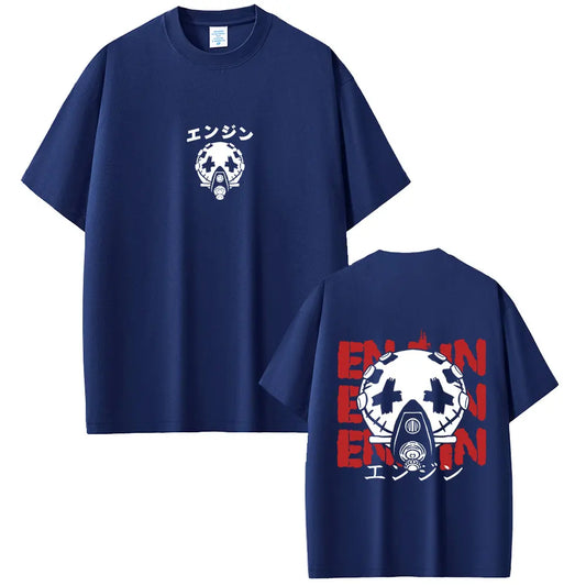 Anime Gachiakuta Enjin "エンジン" Navy Blue T-Shirt