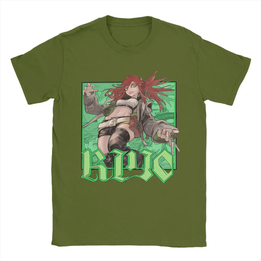 Anime Gachiakuta Riyo Reaper Army Green T-Shirt